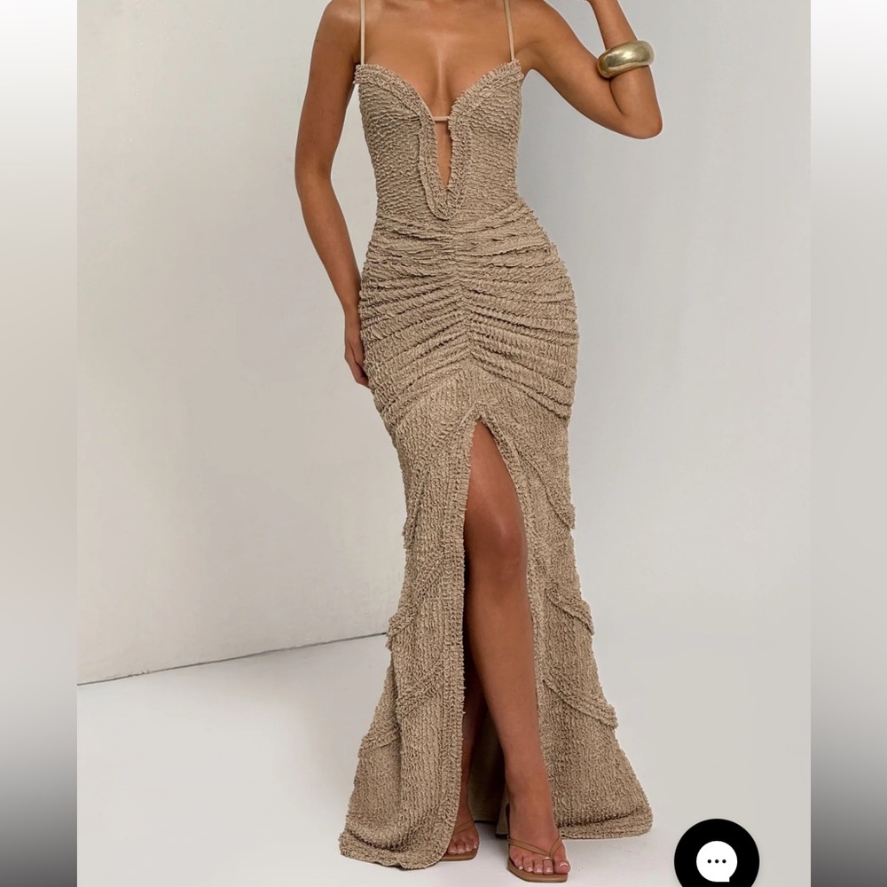 Elegant Beige Evening Gown
